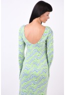 Rochie Noisy May Nmdestiny Open Back Jasmine Green Graphic Swirl